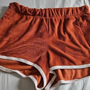Victorias Secret Orange Terry Cloth Shorts Women Size M